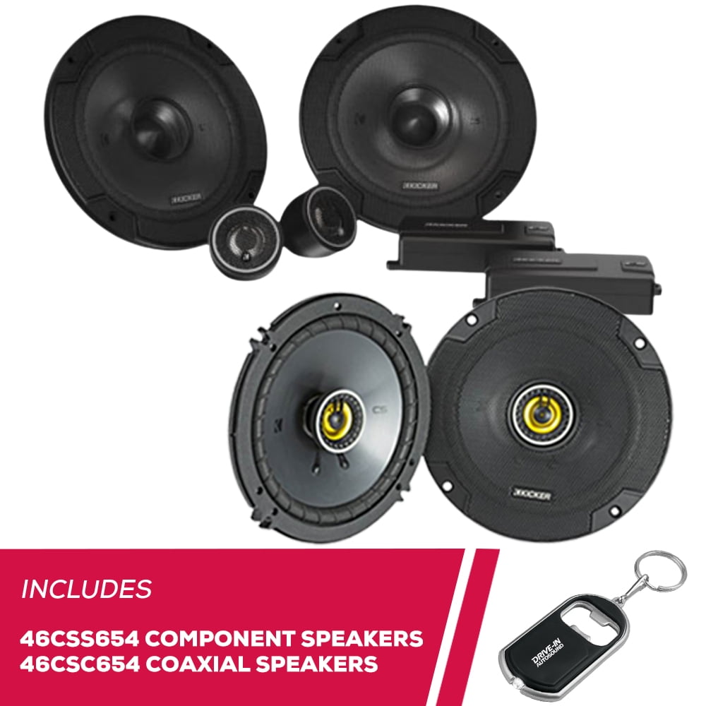 Kicker 6.5" Speaker Upgrade Kit For Honda Accord 2008-2022 - 4 DS Series Coaxial Speakers With Harness (DSC650)