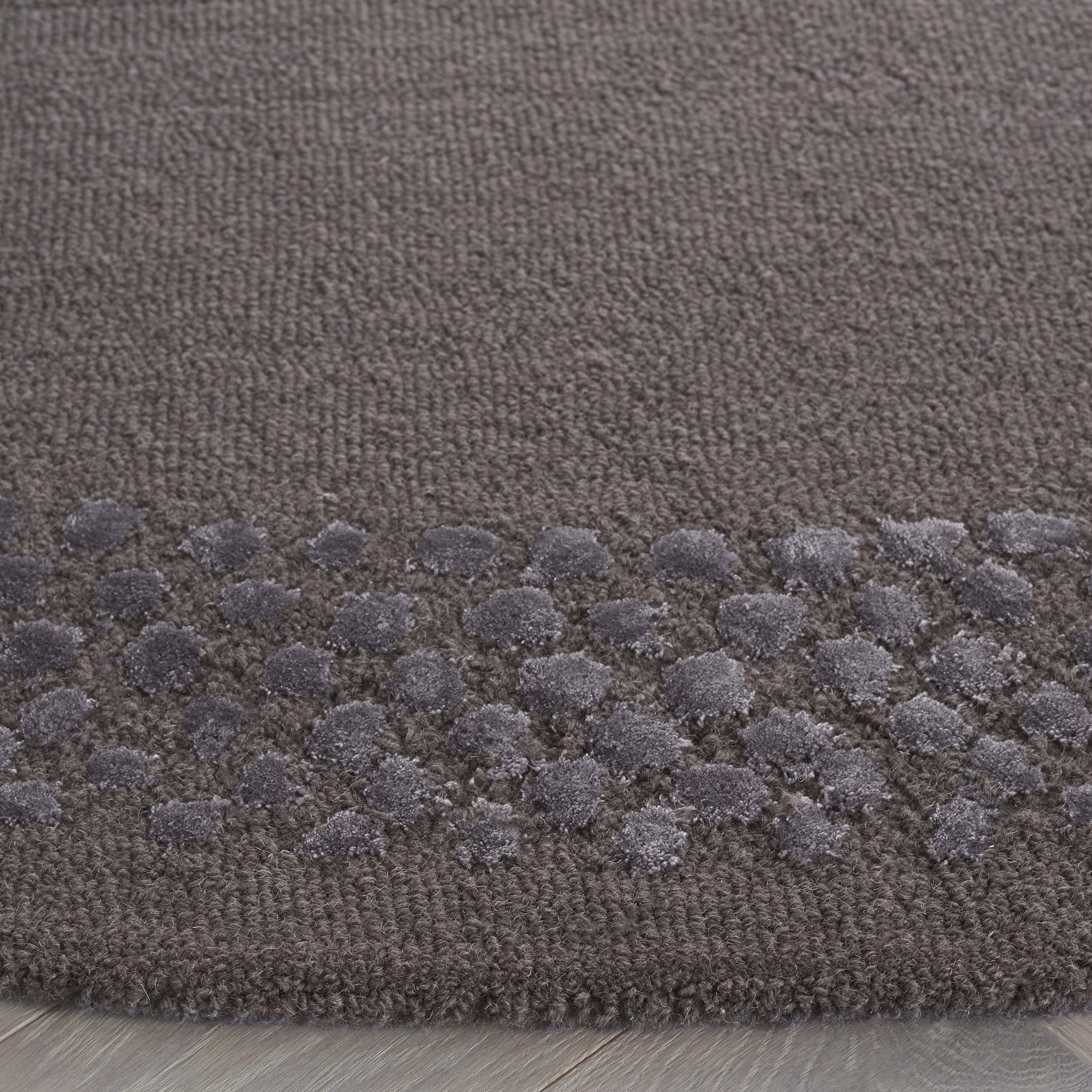 SAFAVIEH Glamour Elfrida Bordered Area Rug, Dark Grey, 6' x 6' Round