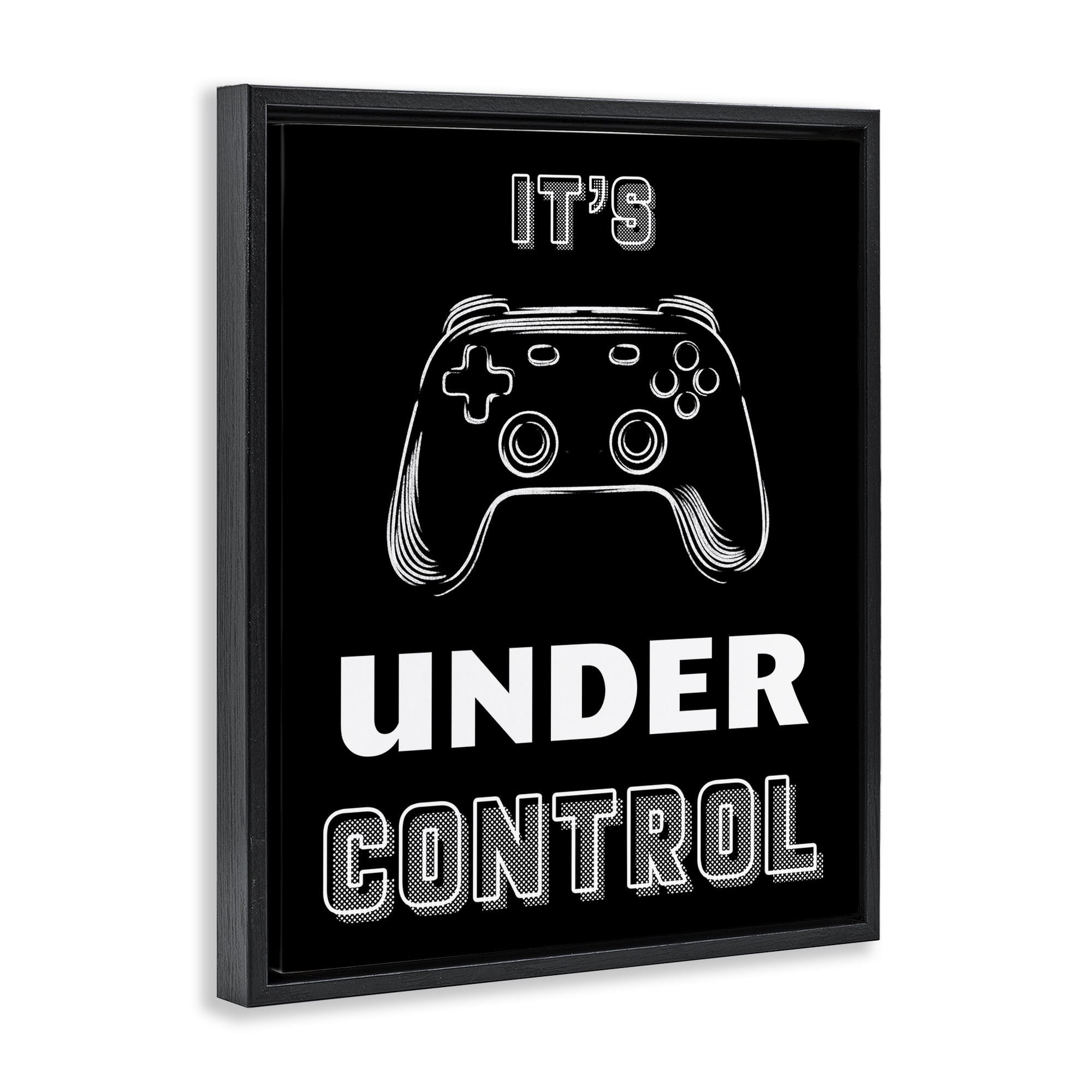 Stupell Industries Under Control Gamer Black Framed Floater Canvas Wall Art, design by Marcus Prime