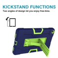 thumbnail image 6 of FIEWESEY for Walmart Onn 8 Pro 8 inch Tablet Case,Heavy-Duty Drop-Proof Shock-Resistant Hybrid Built-in Stand Case for Walmart Onn 8 Pro (Model:100003561)+Screen Protector(Navy/Green, 2 Pcs), 6 of 6