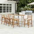 thumbnail image 2 of Gymax 4PCS Outdoor Counter Height Bar Stool w/ Wood Frame Back & Footrest for Balcony, 2 of 10