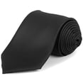 thumbnail image 1 of Corbata Clásica Umo Lorenzo para Hombre, Color Sólido, Material de Poliéster con Acabado Satín Amplio, Negra, 1 of 7