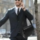 thumbnail image 3 of Bolso bandolera horizontal de PU para hombre, tipo mensajero, talla L (negro), 3 of 5