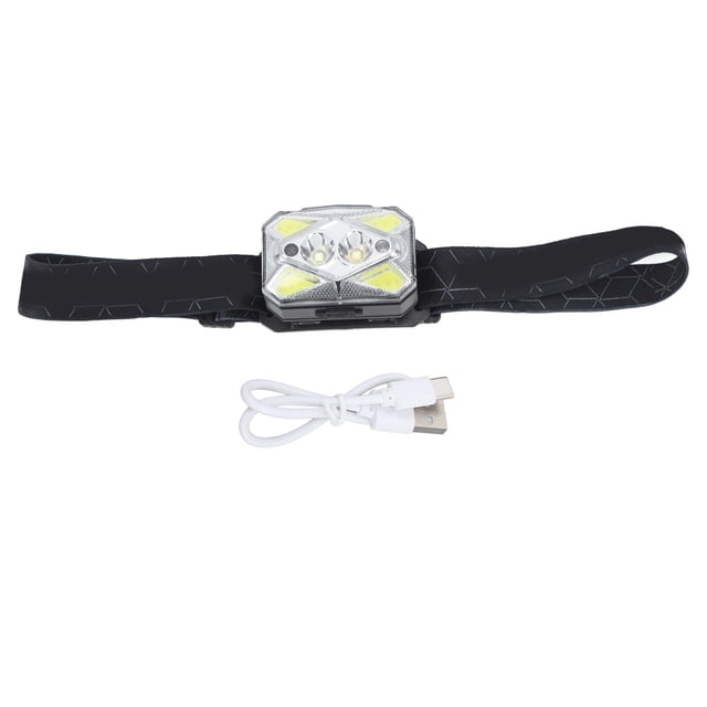Lámpara de cabeza recargable, faro COB con sensor de movimiento, luz de cabeza COB, linterna de cabeza, rendimiento probado