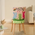 thumbnail image 6 of LIAMOBONDOPOLISE 2025 New Easter Decorations Easter Linen Printed Chair Cover Rabbits Chair Cover Novel Easter Design, 6 of 6