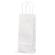 White Kraft Paper Wine Bottle Bags, 5.25"x3.5"x13", 50ct