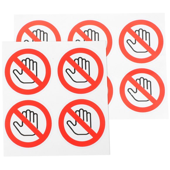 BRIGHTFUFU 10pcs no toque pegatina no use señales de mano calcomanía auto adhesiva sin signo táctil