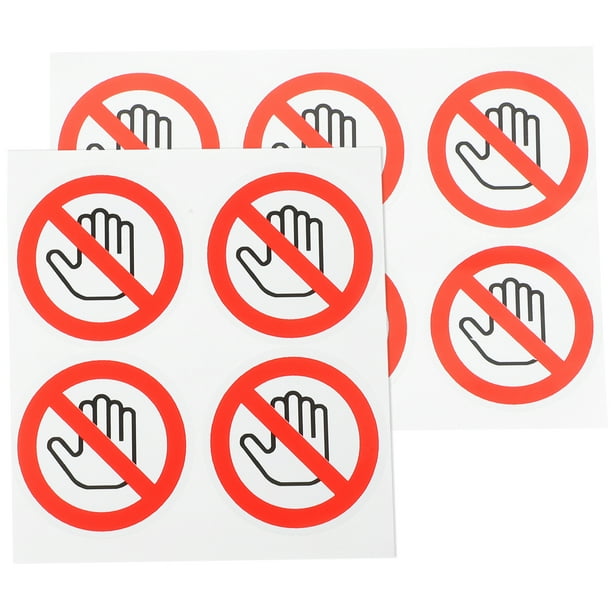 BRIGHTFUFU 10pcs no toque pegatina no use señales de mano calcomanía auto adhesiva sin signo táctil