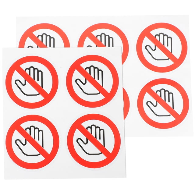 Miangastore 10pcs Do Not Touch Sticker Do Not Use Hand Signs Self Adhesive Decal No Touch Sign