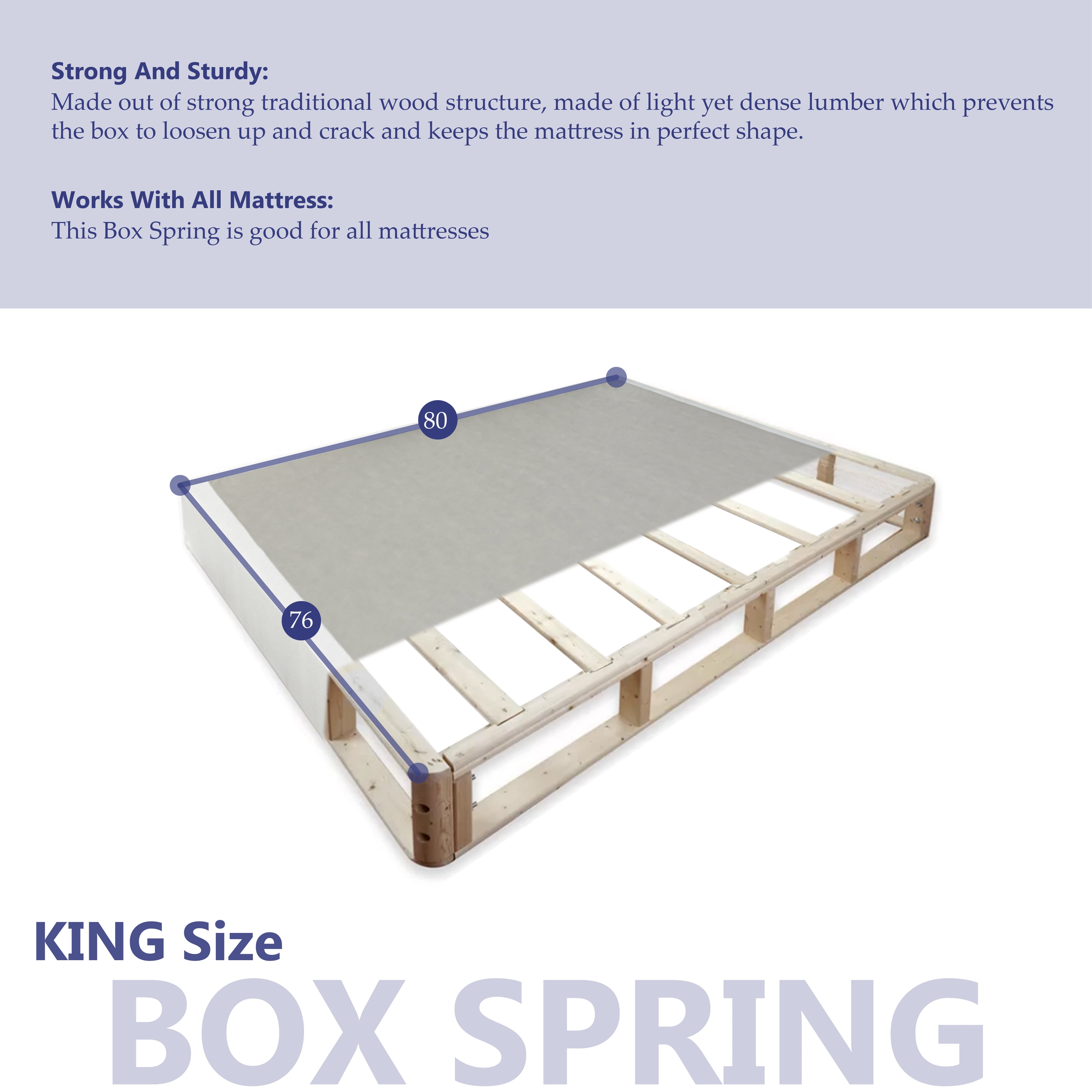 GOWTUN 11-Inch Firm Foam Encased Euro Top Gel Infused Mattress and 8-Inch Wood Box Spring/Foundation Set, No Assembly Required, King Size