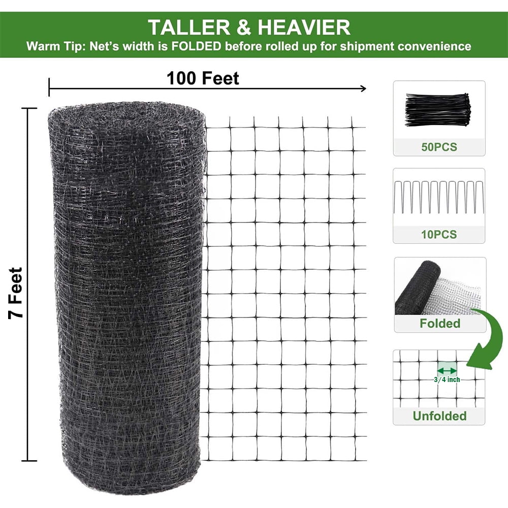 Alpacasso Garden Netting,7 x 100 Feet Reusable Chicken Wire for Plants Fruit Trees Vegetables Against Birds, Deer and Other Animals