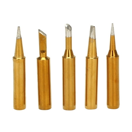 

5Pcs Horseshoe Type Common Tip Type Knife Type Straight Extra-Sharp Soldering Iron Tips for 936 Soldering Station -Gold
