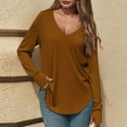 thumbnail image 5 of Diufon Womens Tunic Tops for Leggings Long Sleeve V Neck Pullover Shirt Solid Color Loose Basic Blouse, 5 of 5