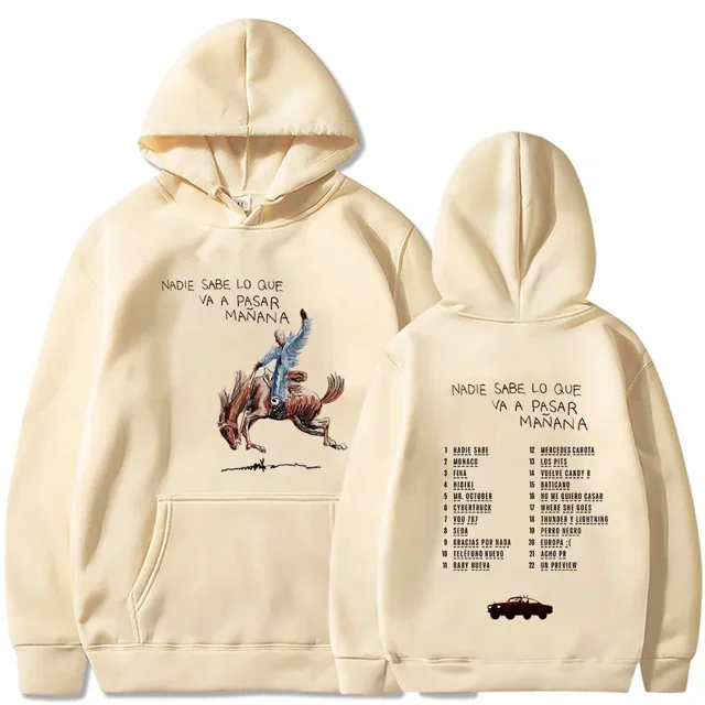 Sudadera con capucha de para hombre y mujer, suéter informal de los 90, con diseño de los personajes de la película Nadie saber Lo Que Va Pasar Manana
