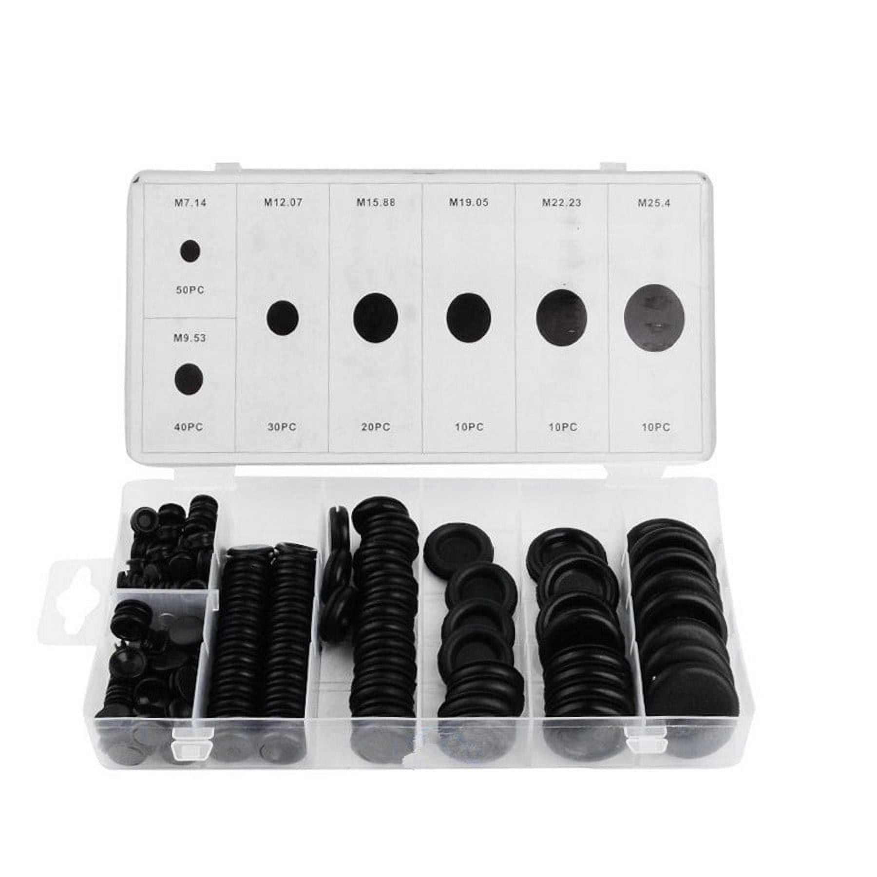 Furulu 170Pcs 7Sizes Rubber Grommet Firewall Hole Plug Set Electrical Wire Gasket Assortment Kit
