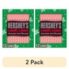 (2 pack) Hershey's Chocolate Mint Flavored Christmas Candy Canes, Box 5.28 oz, 12 Pieces