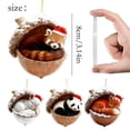 thumbnail image 3 of CPHDW7 4 Pack Vintage Christmas Tree Decorations, Acrylic Animal Pendants, Cozy Woodland Creatures Ornaments for Rustic Nature Themed Home Wreaths Tabletop, 3 of 5