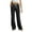 Black, variant on Gmluru Women's Pants White Drawstring Solid Color Elastic Waist Pocket Pants Trousers Black S-2XL