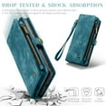 thumbnail image 6 of CaseMe Leather Case for Samsung Galaxy S24 5G,2 in 1 Detachable Wallet Case with 8-Card Holder Zipper Bills Slot,Magnetic Shockproof Flip Leather Cover Zipper Pocket Phone Cases,Blue, 6 of 8