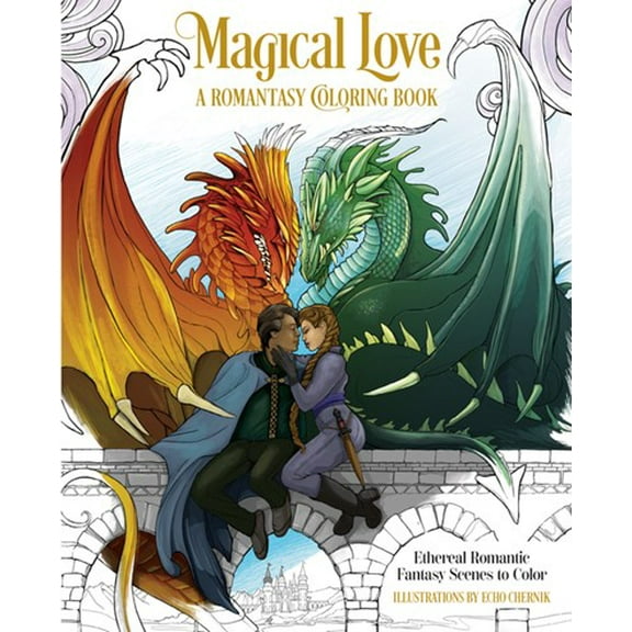 Magical Love: a Romantasy Coloring Book: Ethereal Romantic Fantasy Scenes to Color, 80 pages (Hardcover)