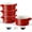 Matte Red, variant on Ivory Ceramic Serving Bowl Set 4-Piece 18 Oz Capacity For Casserole Pasta Cereal Soup Stews