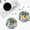 thumbnail image 5 of Saiise 6 Pcs Leather Coasters for Drinks Coaster Sets Drink Table Cup Coasters for Living Room Kitchen Coffee Decor,Bluey, 5 of 8
