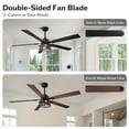 thumbnail image 5 of 60" Industrial Large Black Smart Ceiling Fan with Dimmable LED Light and Remote, 5 of 13