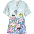 thumbnail image 5 of Uniforme de trabajo de enfermera de hospital clínico Camiseta con estampado de Snoopy Camiseta de mujer con cuello en V y bolsillo Uniformes médicos Camisetas de enfermería Ropa de trabajo, 5 of 5