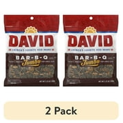 (2 pack) DAVID Roasted and Salted Jumbo Sunflower Seeds, Bar-B-Q Flavor, 5.25oz.