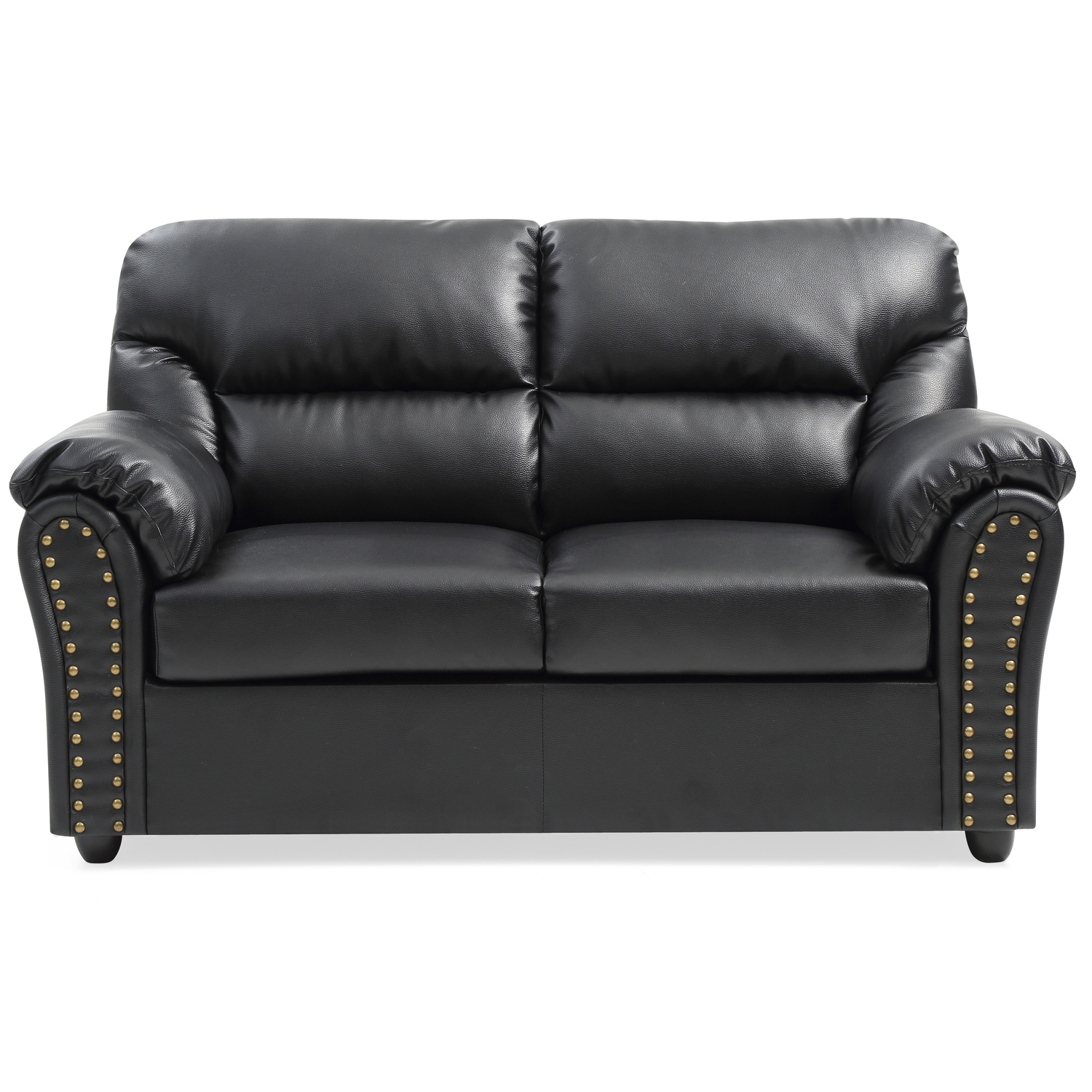 Glory Furniture Olney Faux Leather Loveseat in Black