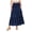 Navy, variant on Skirts for Women Trendy Flowy Ruffle Smocked Waist A-line Boho Swing Long Skirt with Pockets Beach Vacation(White, M)