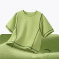 thumbnail image 3 of Eltusu Boys Athletic Shirts, Active Breathable Cotton Crew Neck Short Sleeve T-Shirts Green Size 11-12 T, 3 of 4