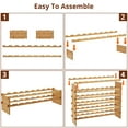 thumbnail image 3 of Wine Rack Bamboo Stackable, Bottle Holder Wine Racks Free Standing Storage Display Shelf for Kitchen Cellar Dining Room, Free Tools Assembly, 3 of 6