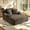 Brown, variant on GNIXUU 66" Indoor Chaise Lounge Chair with Cup Holder & Side Pockets, Boneless Corduroy Sleeper Sofa Bed, Comfy Reading Chair with 2 Pillows, No Assembly, Brown