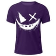 thumbnail image 2 of Aobny Purple Mens Casual Shirts Short Sleeve Graphic Oversized T Shirt Anime Big & Tall Pullover Crew Neck Birthday Shirt,XXXXXL, 2 of 3