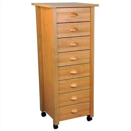 Venture Horizon 8 Drawer Wood Mobile Filing Cabinet in Oak