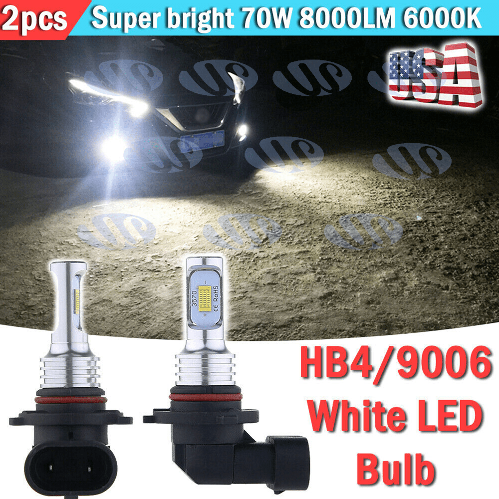 Pair 9006 HB4 LED Fog Light Bulbs 8000LM 6000K Headlight Conversion Kit Upgrade
