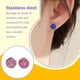 thumbnail image 4 of Jumpingount Pendientes redondos de acero inoxidable a la moda, brillantes, llamativos, joyería en forma de gotas para los oídos, a prueba de Rosado 10Conjunto, 4 of 6