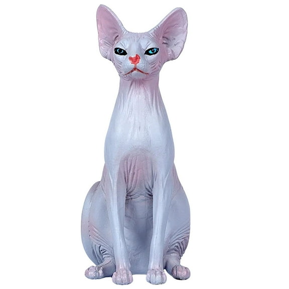 NUOLUX Simulated Hairless Cat Model Decorative Cat Figurine Animal Cat Model Desktop Hairless Cat Decor