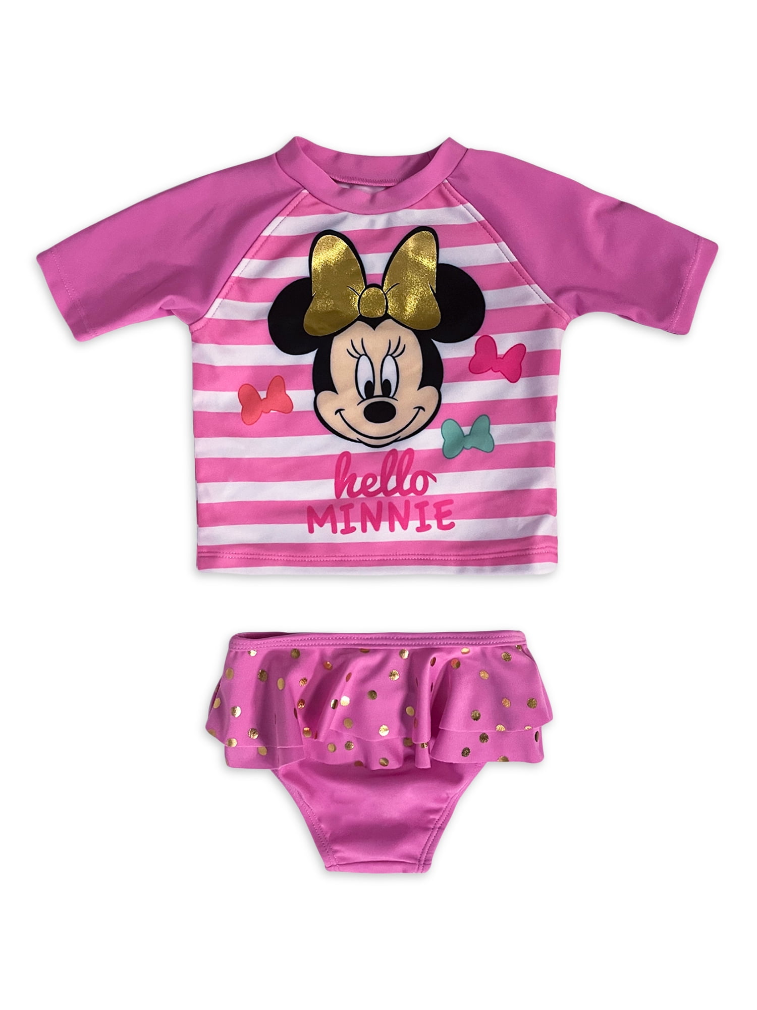 baby girl daisy minnie mouse uv upf 40 surfsuit sunsuit hot pink sev sizes NEW 