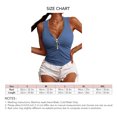 thumbnail image 4 of Camiseta sin mangas de punto acanalado con cuello en V para mujer, camiseta informal con cremallera frontal, camiseta sin mangas, Top ajustado de verano, 4 of 5