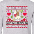 thumbnail image 4 of Inktastic Happy Valentine's Day Sloth and Llama Ugly Sweater Style Long Sleeve Youth T-Shirt, 4 of 5