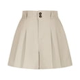 thumbnail image 2 of Skirts for Women Pleated Short Skirt Solid Color Casual Pants Skirt for Women Beige XXL, 2 of 6