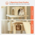 thumbnail image 5 of Pefilos 81" Tall Cat Tree for Indoor Cats, Multi-Level Cat Tower with Metal Frame Hammock, Scratching Ramp, 2 Top Perches, 2 Cozy Condos & 6 Scratching Posts, Beige, 5 of 7