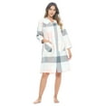 thumbnail image 4 of Casual Nights Women's Floral Snap Front Flannel Duster Long Sleeve Lounger Dress, 4 of 5