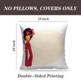 thumbnail image 2 of LALILO Throw Pillow Covers Young Woman With Long Afro Curly Hair Trousers Cushion Cover 18" x 18", 2 Pack, 2 of 6