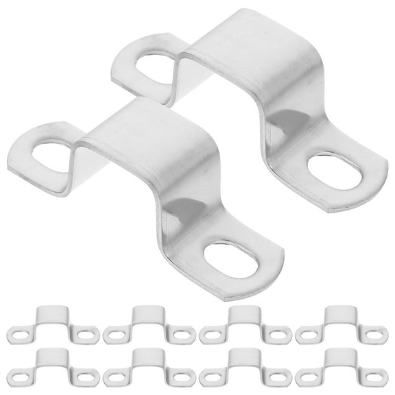 MLINS 10pcs Tube Strap Clamps U Shaped Deck Fence Post Tie Bracket Pipe Clamp Steel Tube Buckle Pipe Clamp Bracket