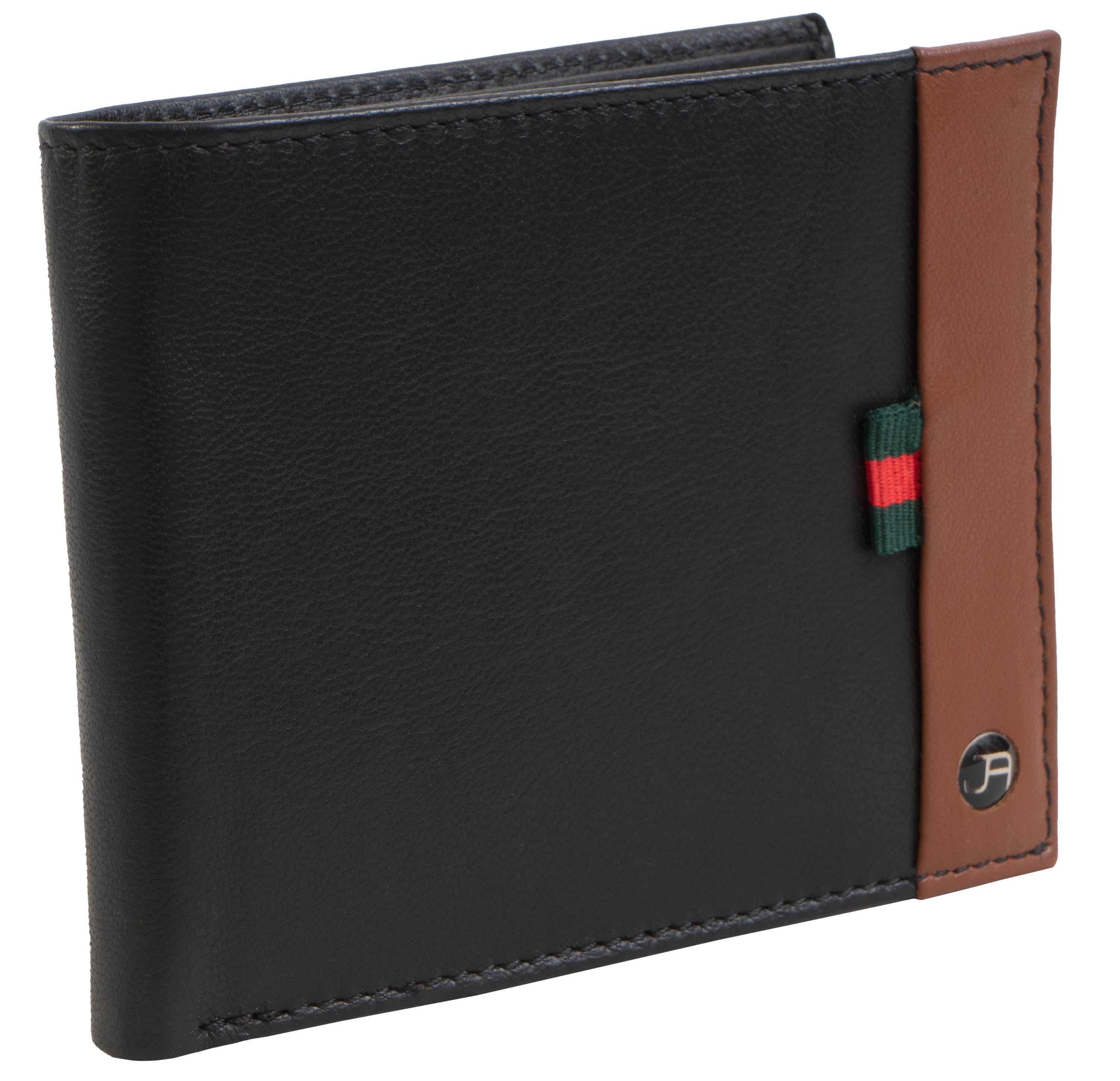 Jack Abrahams Mens Genuine Goat Nappa Leather Bi-Fold RFID Wallet With Flip  ID Window Pocket (Black) - Walmart.com