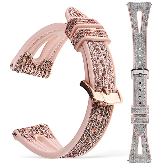 2 Pack Shiny Replacement Watch Bands Compatible with Most Wristwatches Durable and Stylish Straps for Men and Women