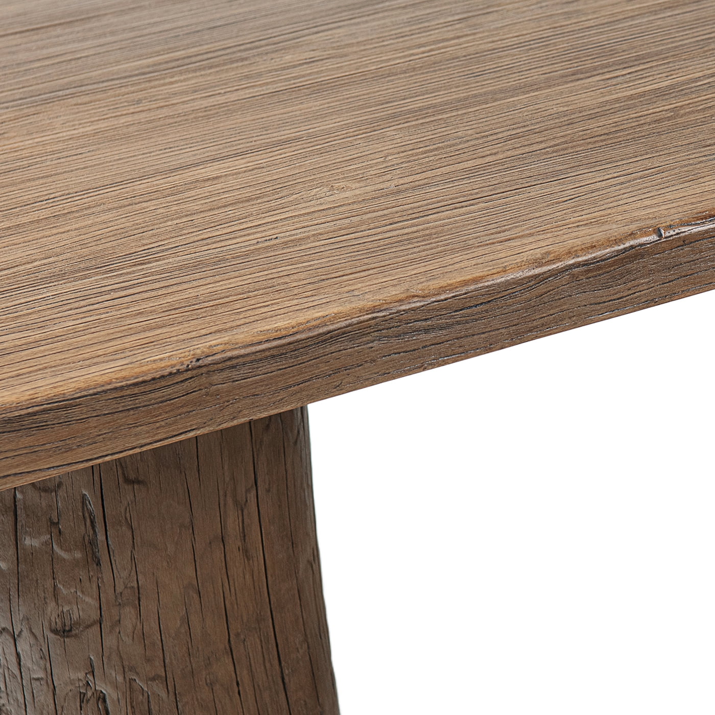 Arbor 84" Solid Reclaimed Elm Double Pedestal 8-Person Dining Table Heritage Medium-Dark Brown